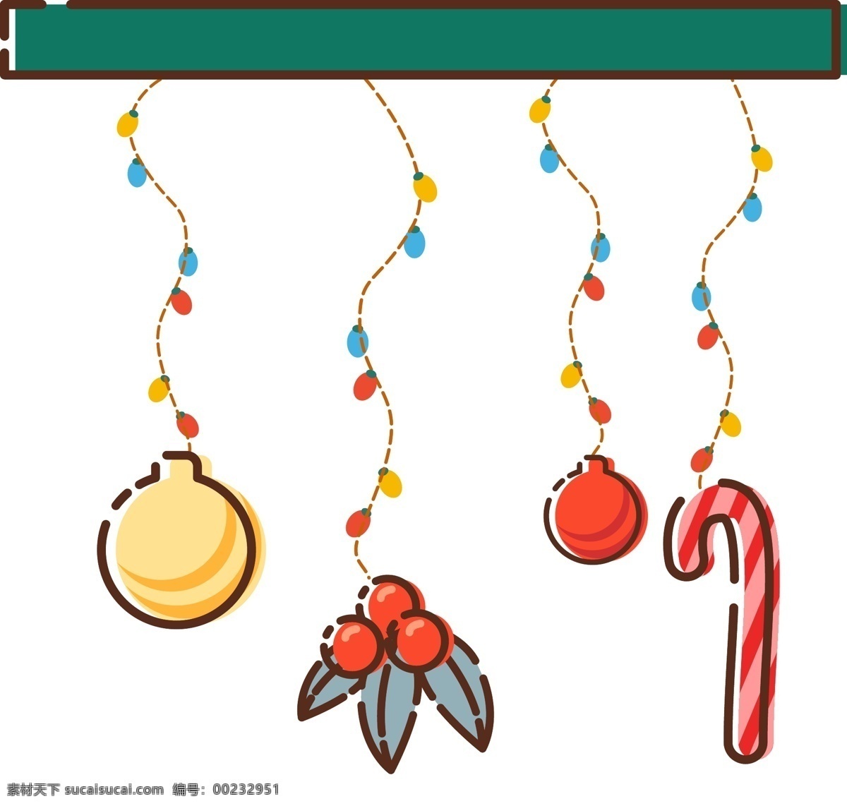 mbe 圣诞挂件 铃铛 拐杖 樱桃 彩灯 装饰 元素 可爱 设计元素 矢量图 装饰元素 装饰图案
