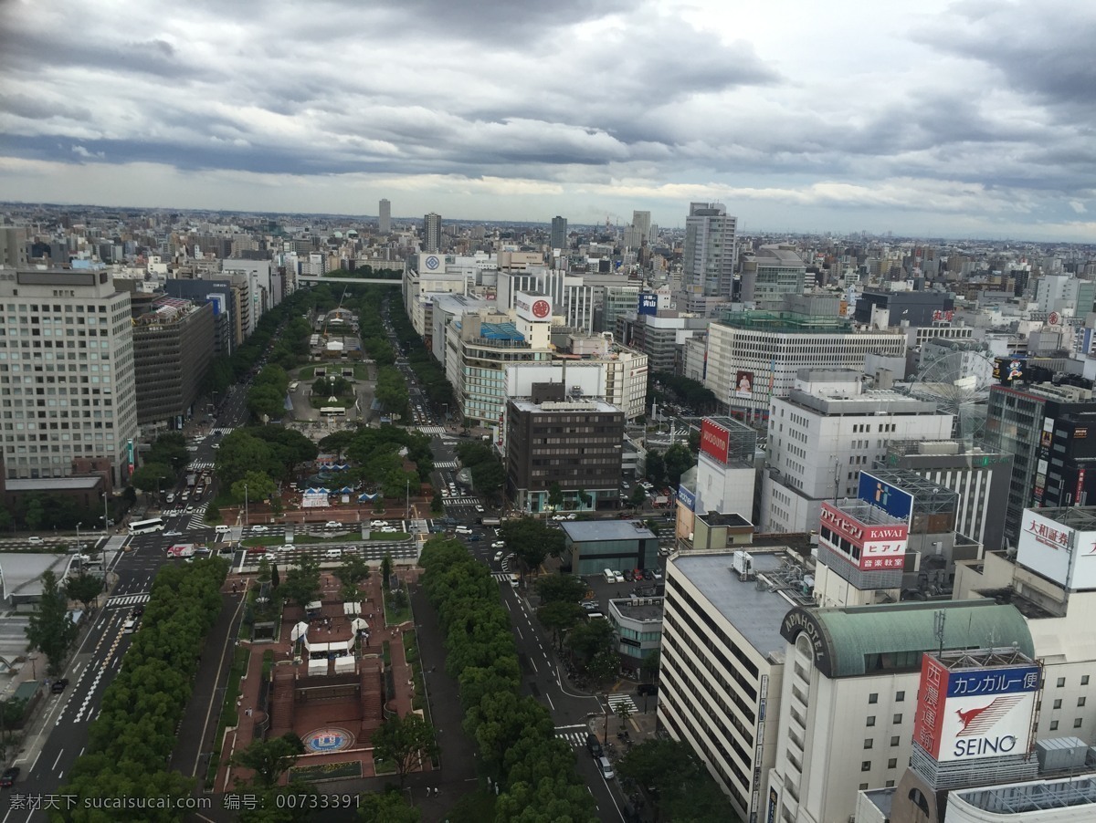 日本 城市 鸟瞰 绿化 名古屋 旅游摄影 国外旅游 灰色