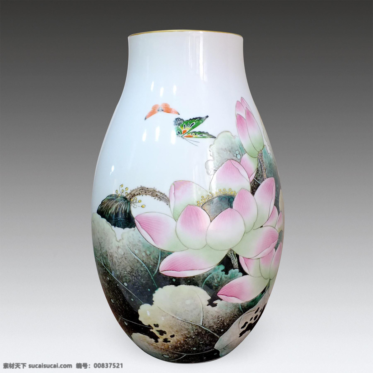 陶瓷 瓷器 瓷罐 彩色陶瓷 瓷瓶 荷花 文化艺术 传统文化