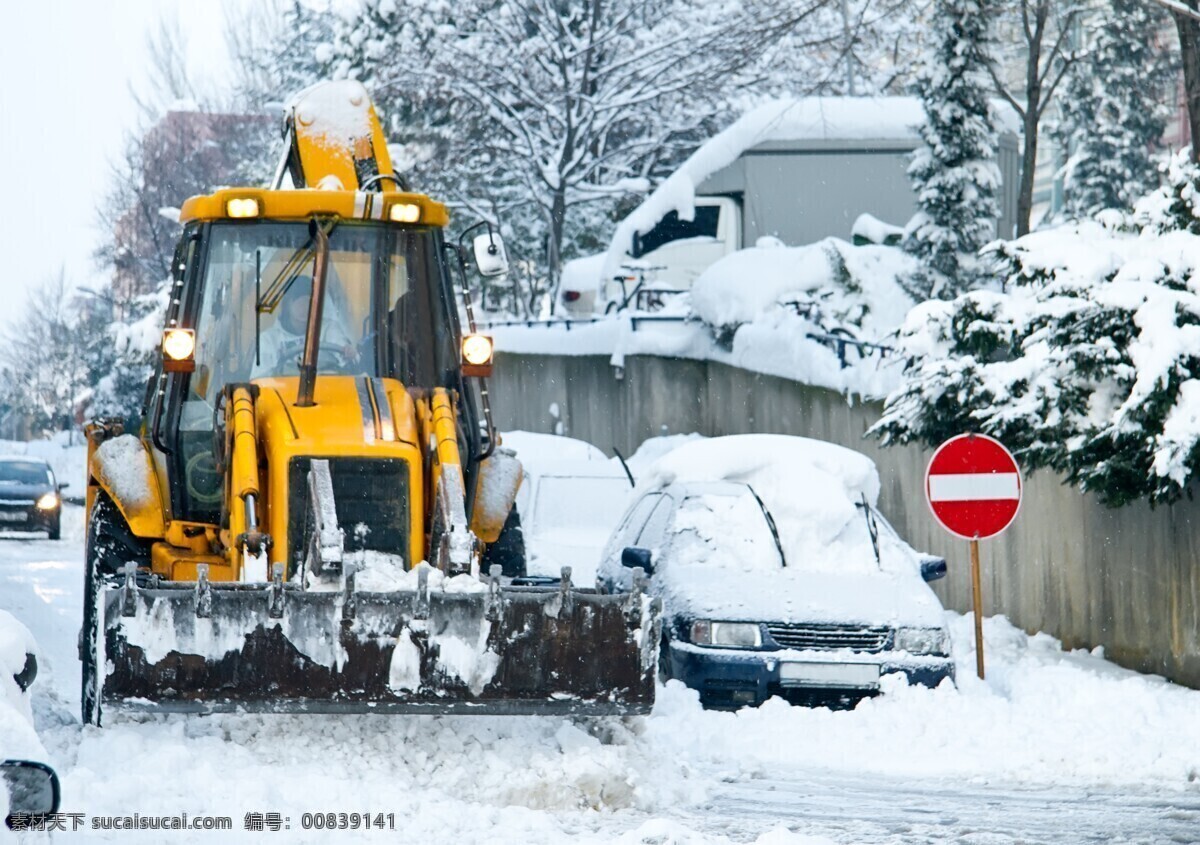 清理 公路 清 雪车 清雪车 交通工具 指示牌 雪地 其他类别 生活百科
