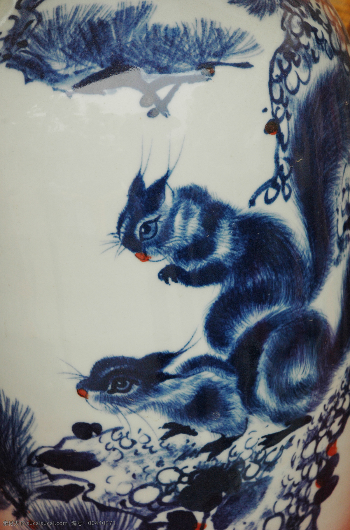 国画 松鼠 松树 文化艺术 绘画书法 设计图库