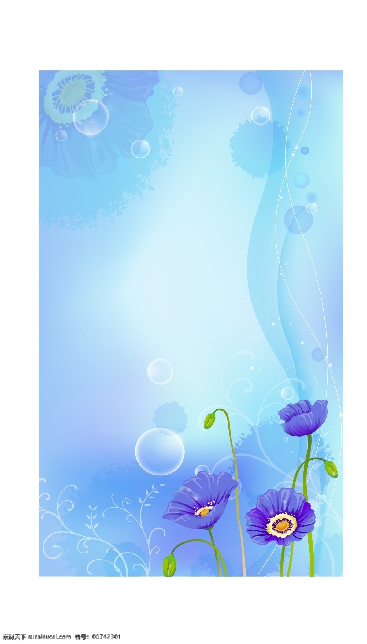 蓝色 花朵 背景图片 梦幻花朵背景 梦幻花朵 背景 矢量花朵 蓝色小花 浪漫背景 藤蔓 唯美花朵 花草 植物 生物 花朵模板 花纹花边 花朵底纹 节日素材 暗花