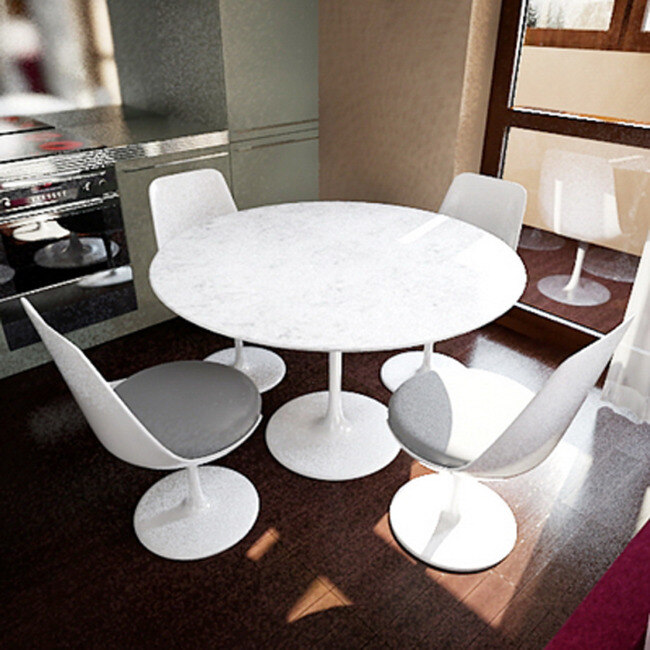 白色 简洁 桌椅 组合 含 贴图 家具模型 现代家具 家具组合 桌椅组合 max 黑色