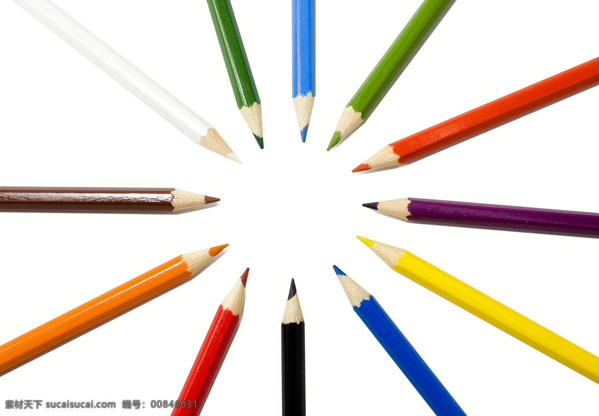 七彩 铅笔 办公 彩色 画笔 蜡笔 生活百科 七彩铅笔 学习 用品 学习办公 psd源文件