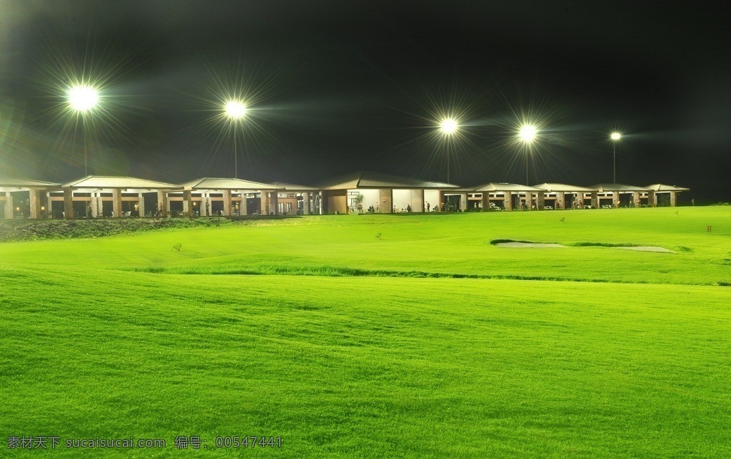 高尔夫练习场 高尔夫 练习场 高尔夫夜景 草地 灯影 建筑摄影 建筑园林
