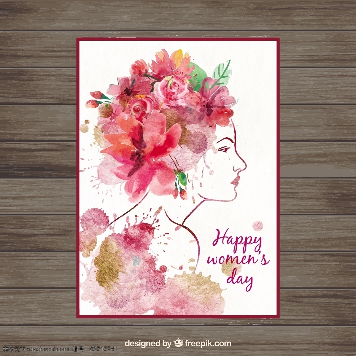 妇女节 水彩 卡片 背景 花 抽象背景 海报 人 抽象 花卉 图标 家庭 自然 花卉背景 装饰 水彩花卉 女性 自然背景 白色