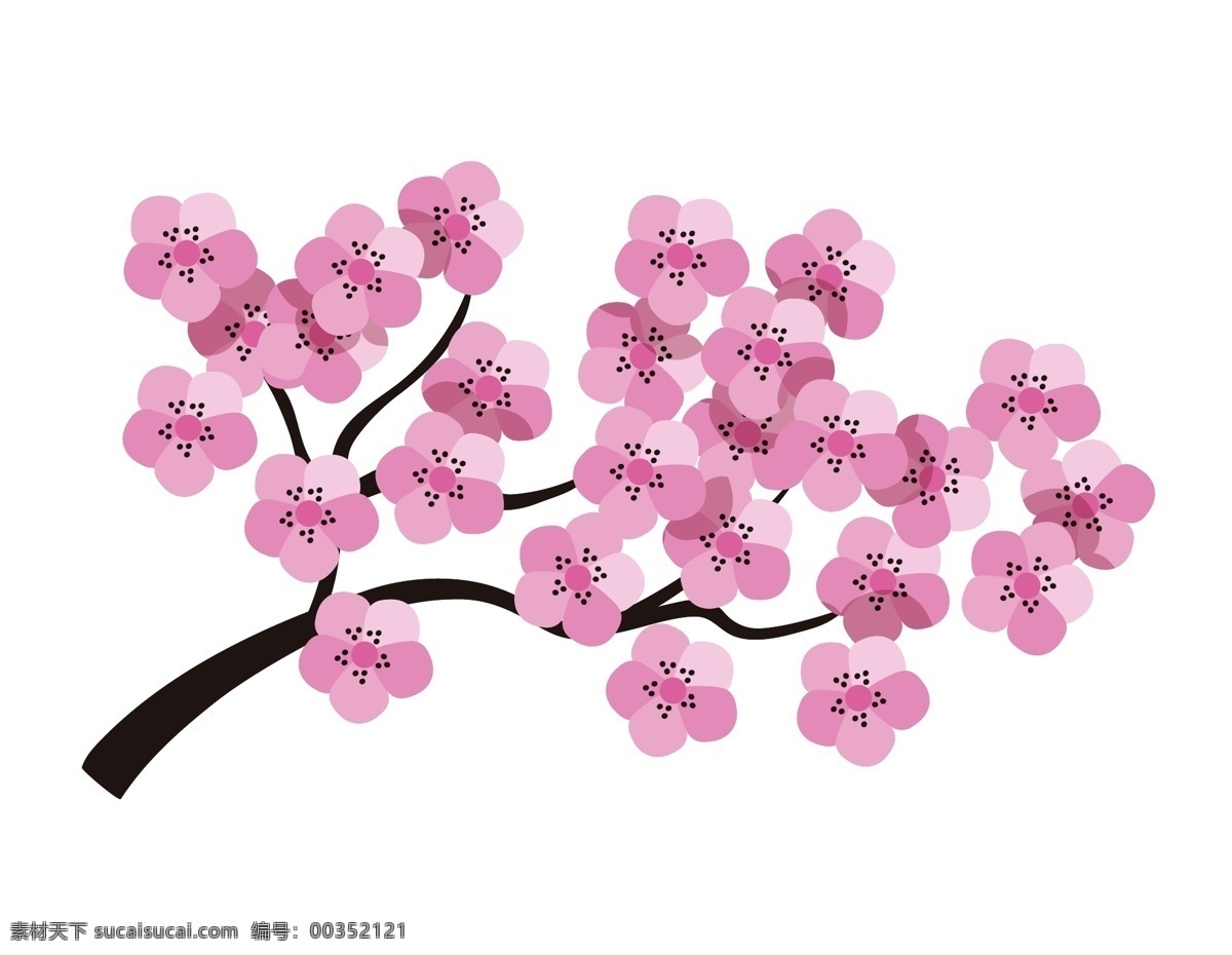 矢量 唯美 粉色 桃花 元素 浪漫 春季 ai元素 免扣元素