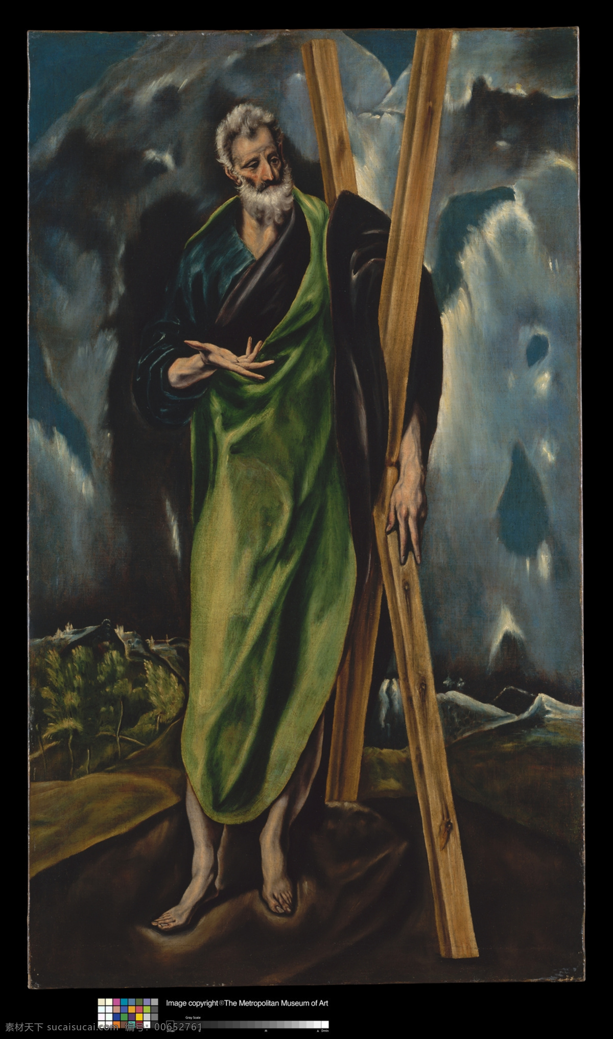 格 列 柯 绘画书法 人物肖像 设计图库 文化艺术 西班牙 油画 格列柯 圣安德鲁 家居装饰素材