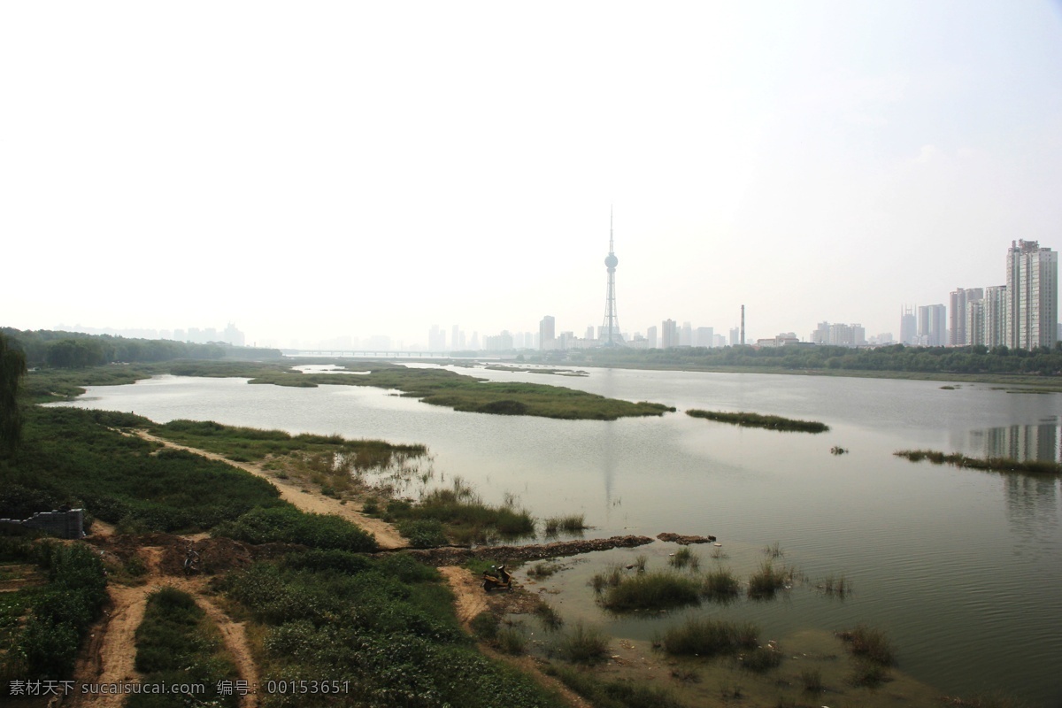 洛浦湿地 洛阳 洛浦公园 洛河 湿地 电视塔 远景 建筑园林 园林建筑