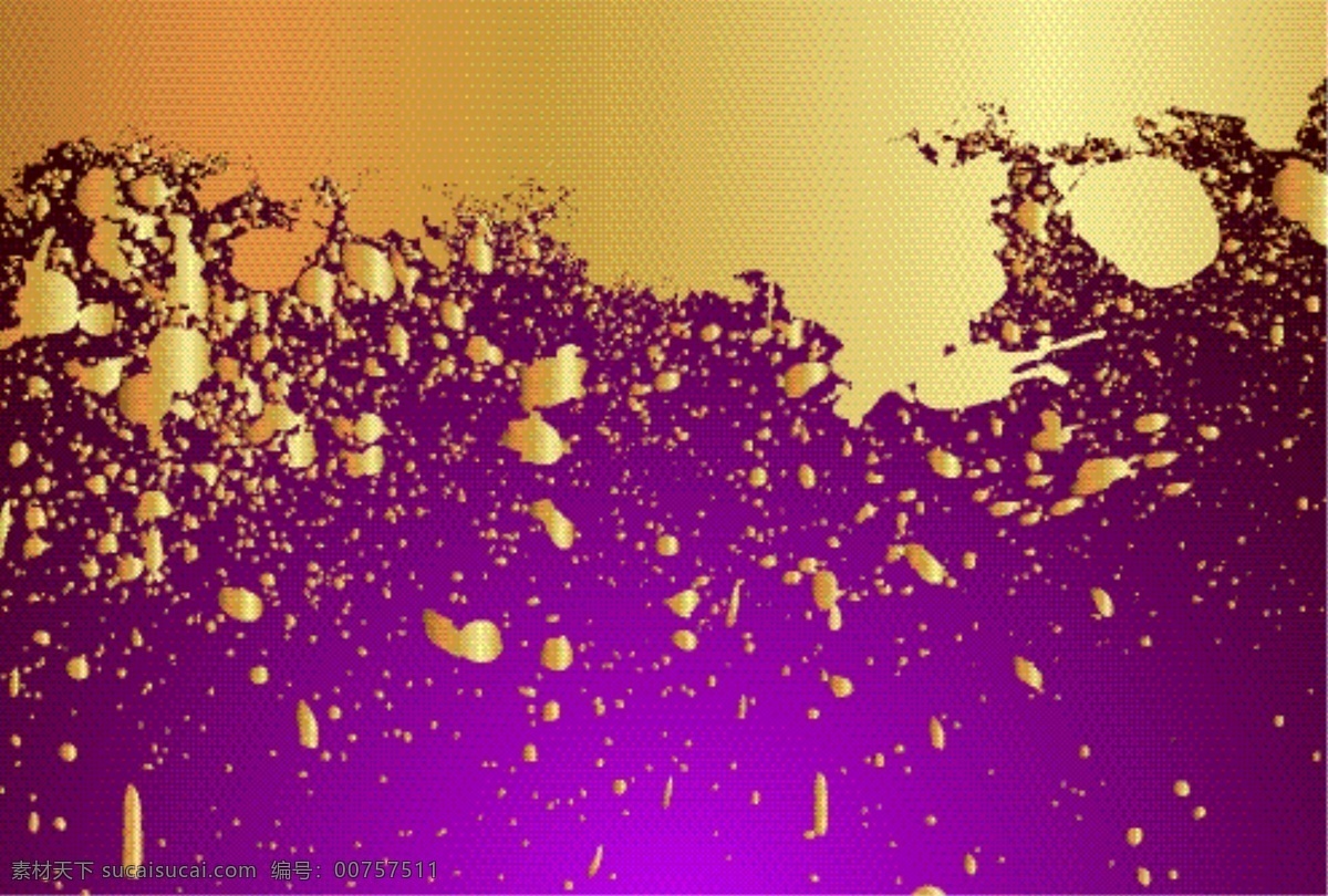 金色 油漆 飞溅 紫色