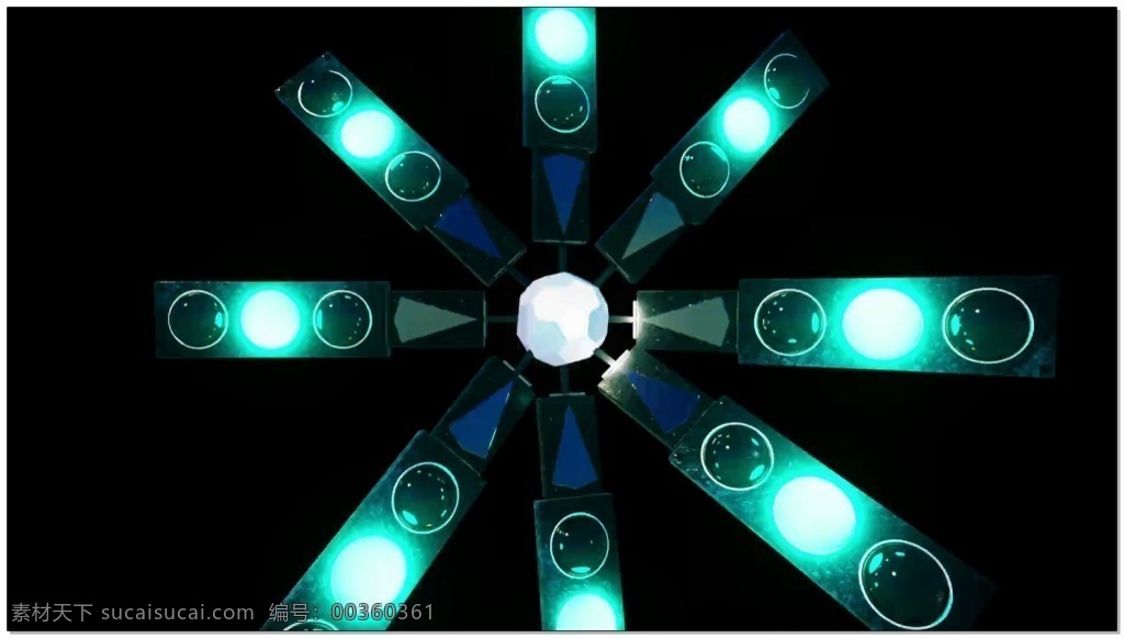 动态 背景 视频 青色 光芒 圆环 视频素材 动态视频素材