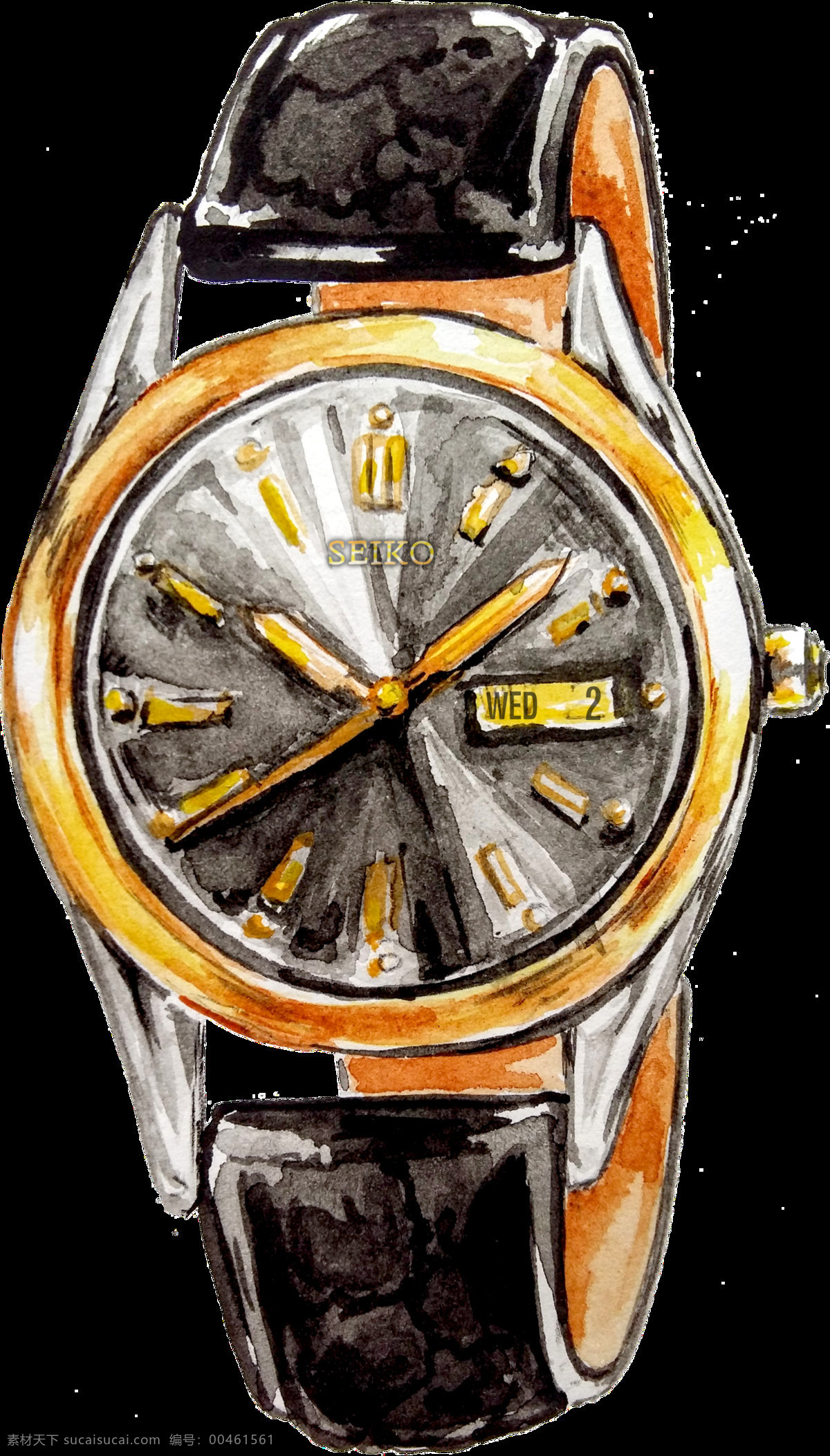 金色 高贵 手表 透明 卡通 抠图专用 装饰 设计素材