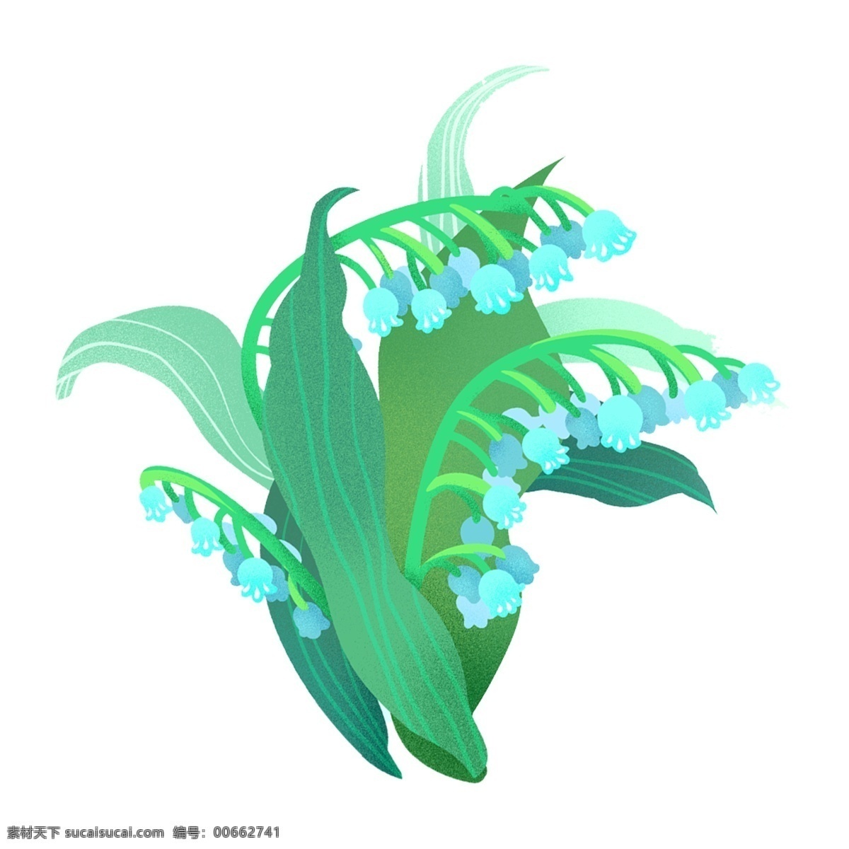 蓝色 水彩 花卉 卡通 透明 植物 清新 花朵 盆栽 插画 免扣素材 透明素材