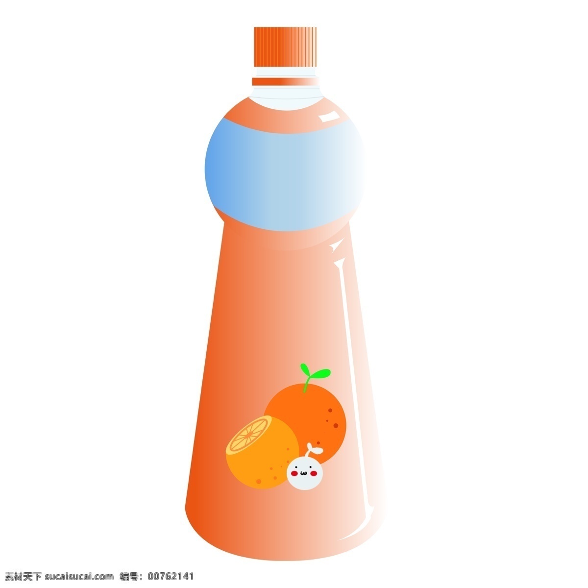 橙汁瓶子装饰 饮料 新鲜 水果