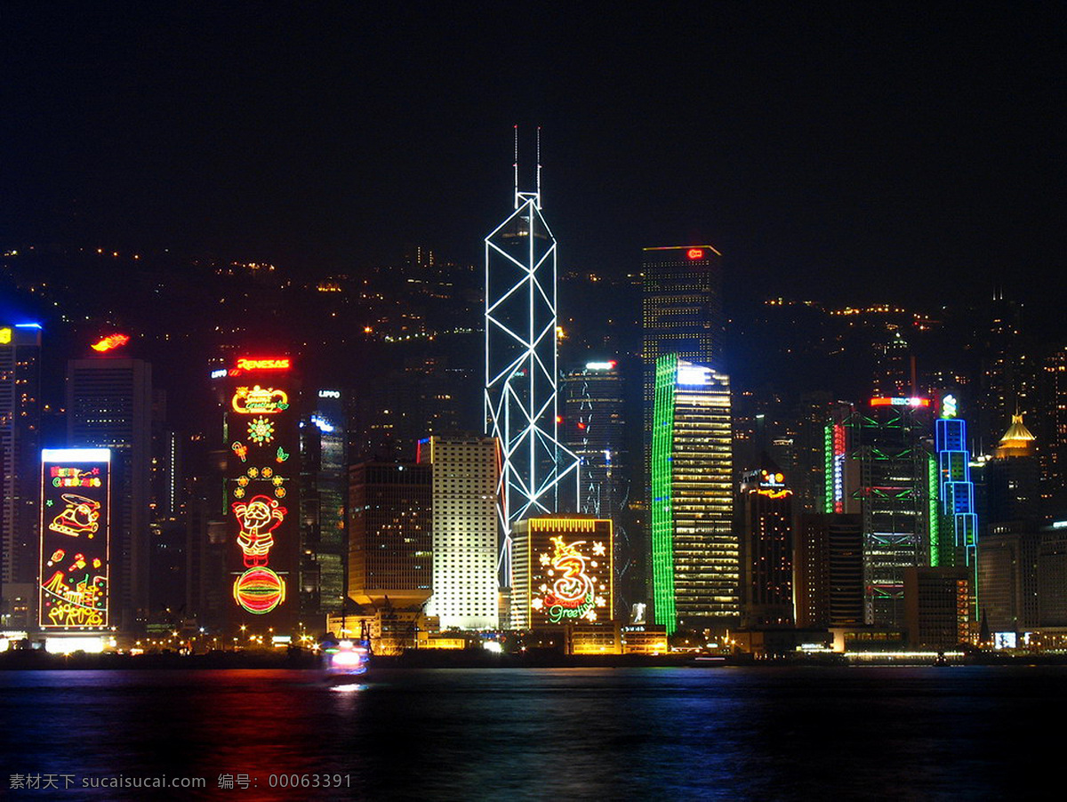 香港夜景 香港 城市 都市 夜景 高楼 大厦 霓虹灯 倒影 建筑 都市夜景 建筑景观 自然景观