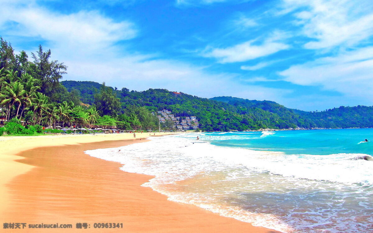 夏日 海边 海滩 美景 大海 蓝色 清新 唯美 背景图片