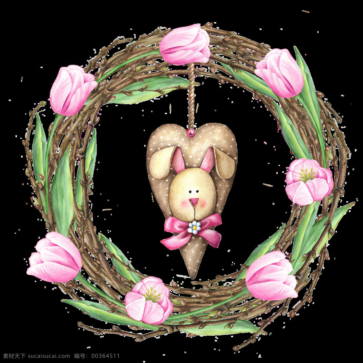 爱心 兔子 卡通 透明 抠图专用 装饰 设计素材