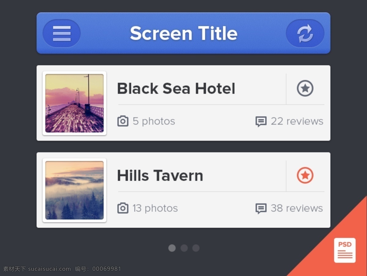 图片集 浏览量 列表 框 列表框 蓝紫色色调 新闻列表 ui设计 app 界面设计
