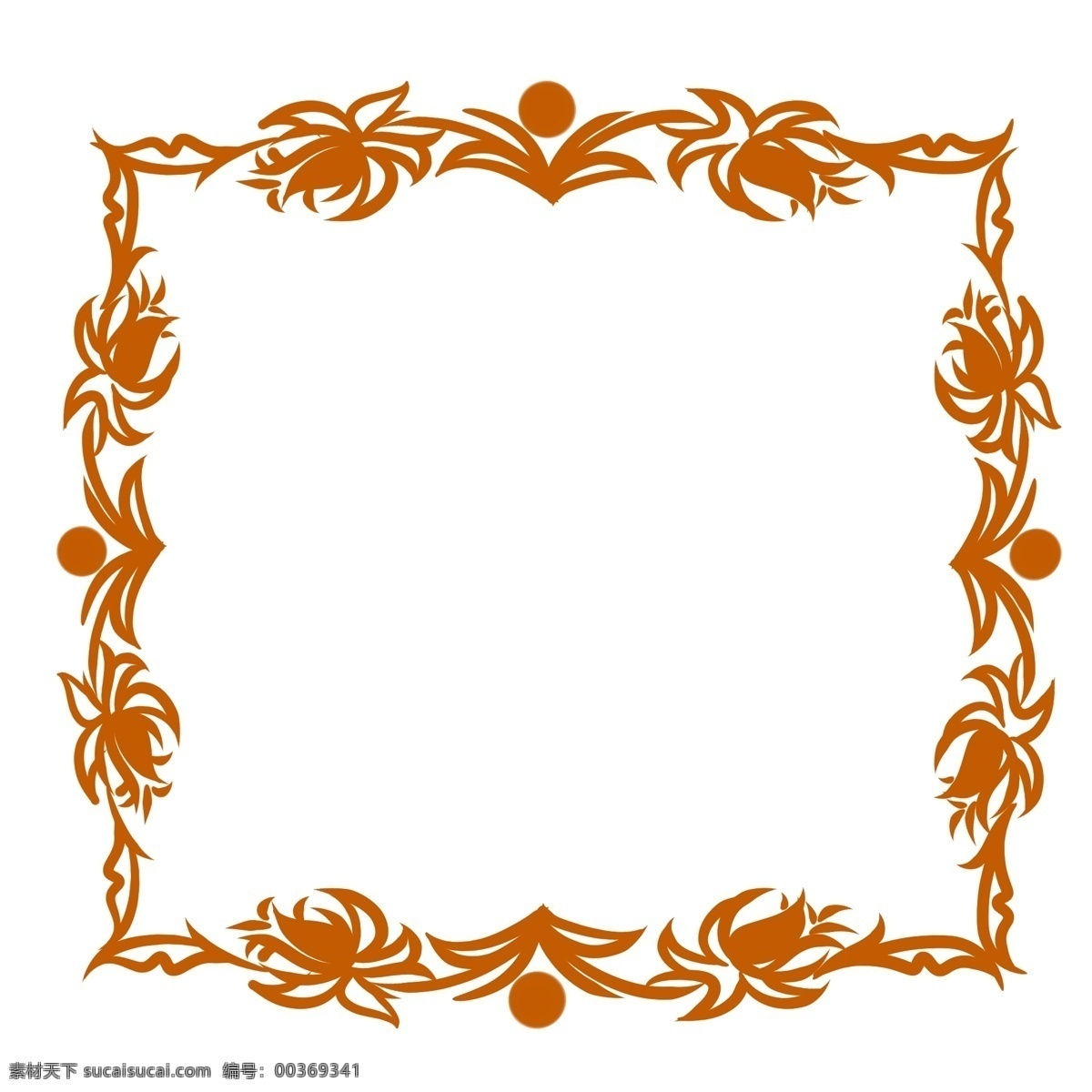 棕色方形边框 边框 棕色 装饰