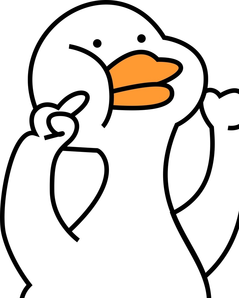 鸭子图片 卡通 矢量 动物 鸭子 贴纸 不干胶