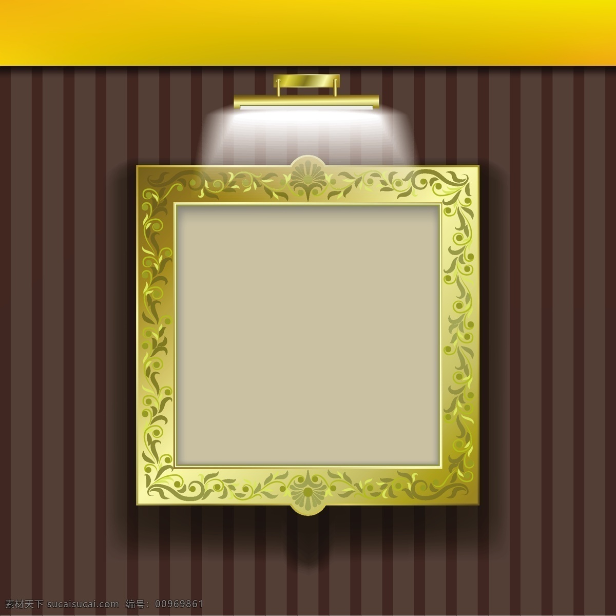 矢量 金色 花纹 边框 相框 背景 壁纸 灯 灯光 经典 矢量素材 家居装饰素材 壁纸墙画壁纸