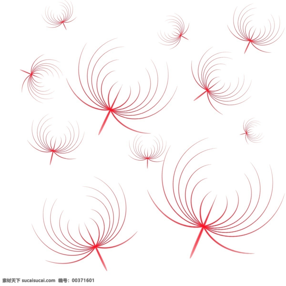 红色 花 漂浮 线 体 商用 元素 装饰 唯美浪漫
