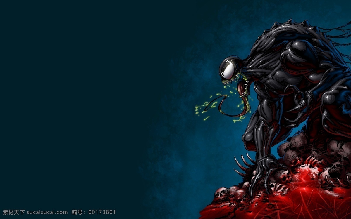 毒液 漫画 venom skulls 怪物 电影 漫威 动画 美国 海报 桌面 动漫动画 动漫人物