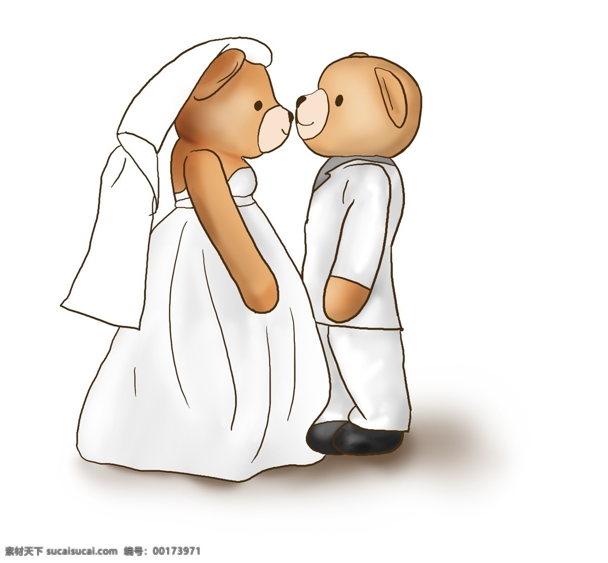 520 手绘 一对 情侣 熊 毛绒玩具 玩具熊 小熊 棕色 布艺 天生一对 玩具 情人节 结婚 婚礼