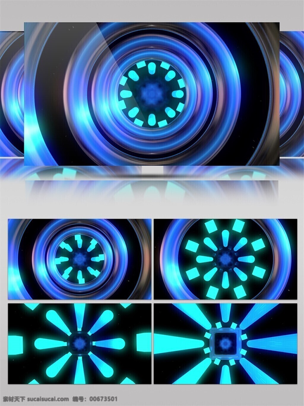 蓝色 轮回 光 动态 视频 绚丽几何 闪烁光芒 3d视频素材 灯光 特效 十字炫光 轮回蓝光