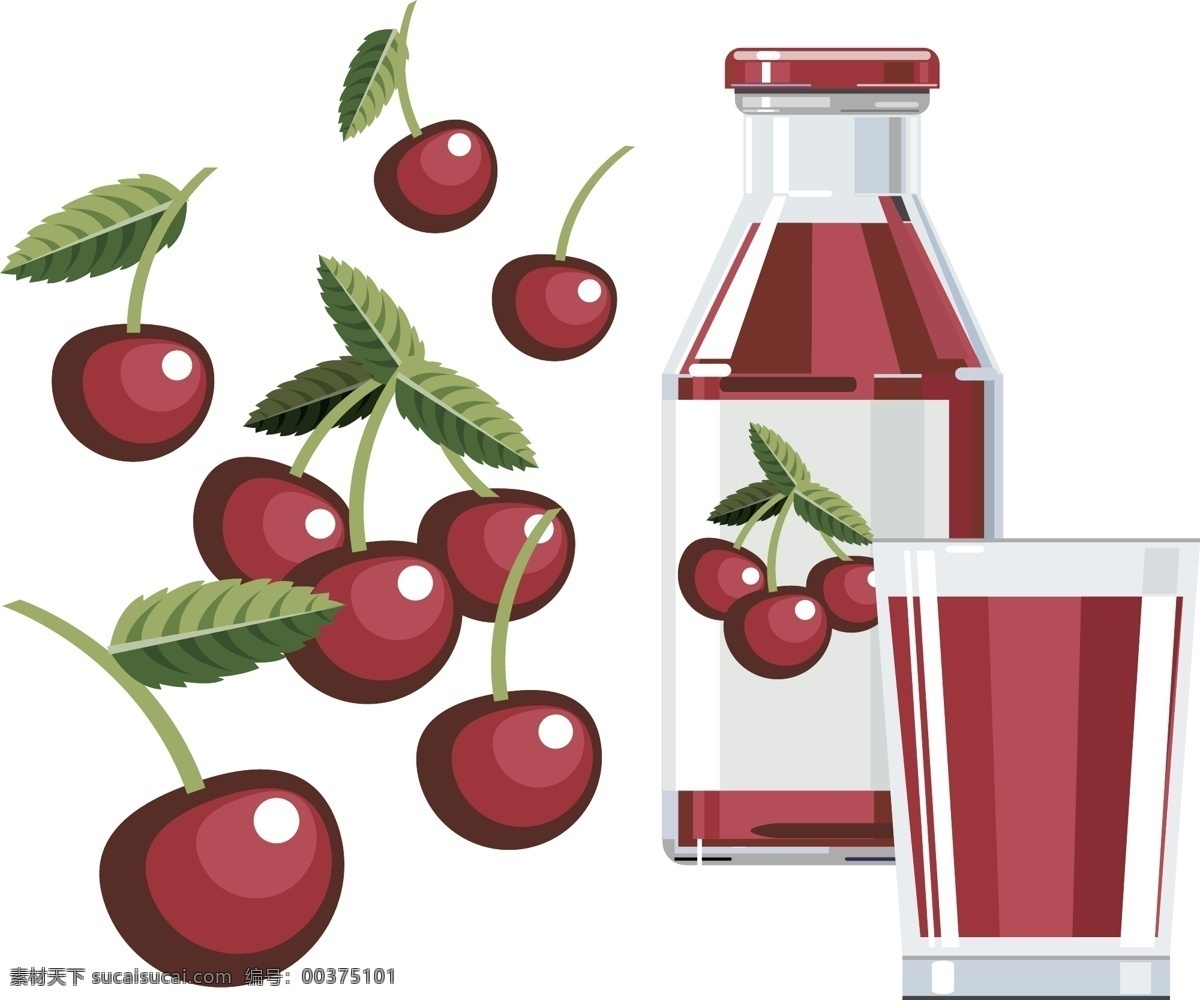 樱桃和樱桃汁 水果 樱桃 果汁