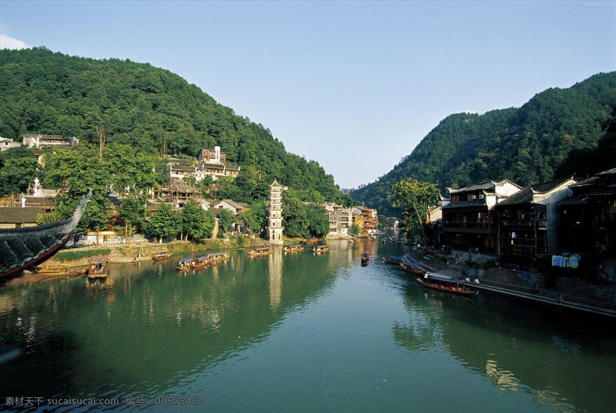 水边楼阁 少数民族 古城 楼阁 风景秀丽 塔 自然景观 山水风景