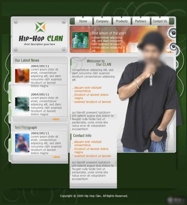 hiphop 一族 网页模板 黑人 打开麦克风 舞蹈网站 酷炫网站 网页素材