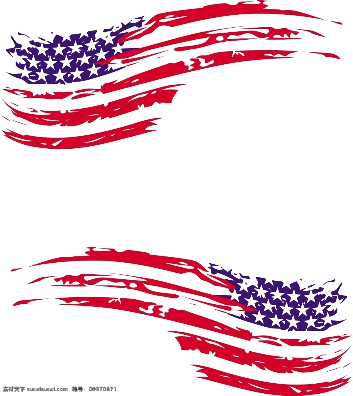 美国 国旗 矢量 车 贴 美国国旗 破旧国旗 红蓝旗子 飘着的国旗 国旗素材 矢量国旗