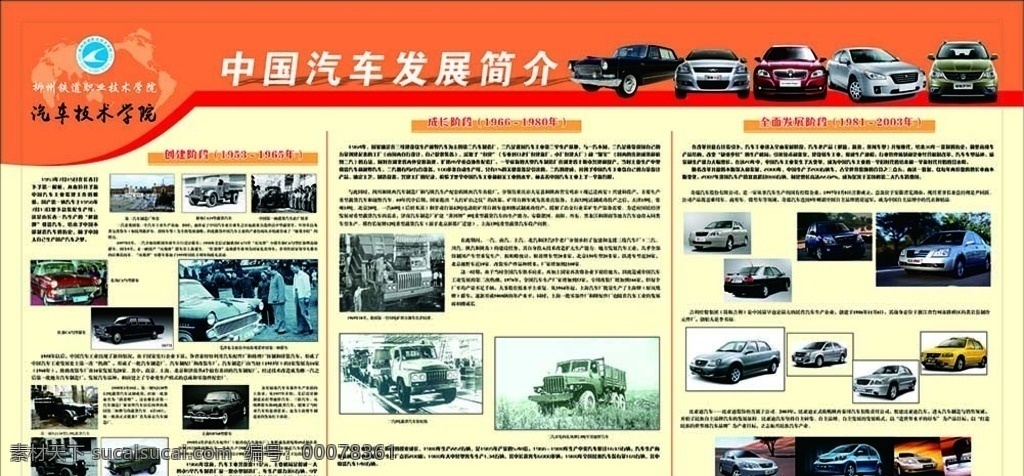 中国 汽车 发展 简介 展板 海报 板报 企业宣传 文化 婚庆 展板模板