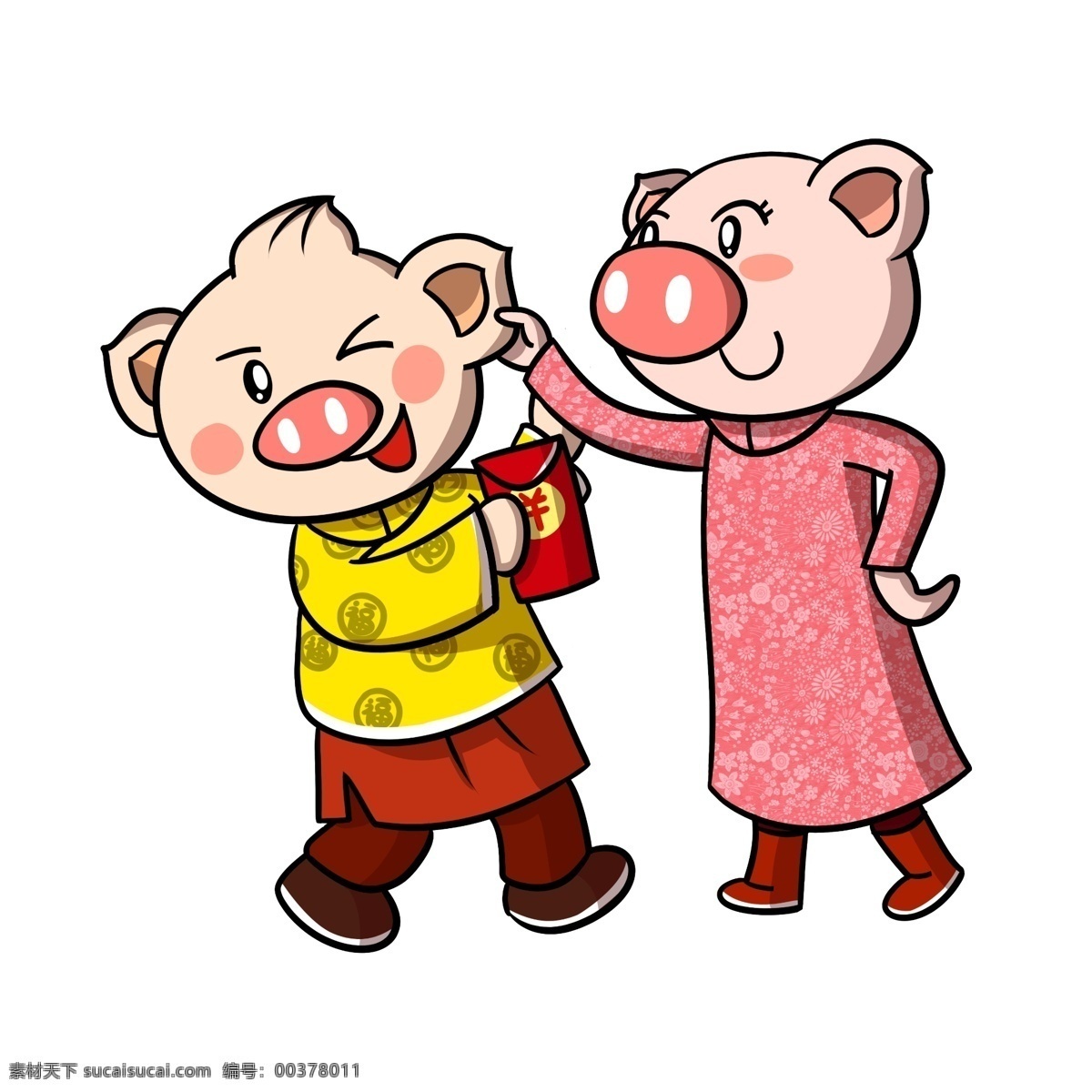 卡通 新年 猪年 小 猪 红包 透明 底 小猪 新年快乐 春节 庆祝 新年小猪 2019 卡通猪年 卡通小猪 新年卡通 猪年卡通