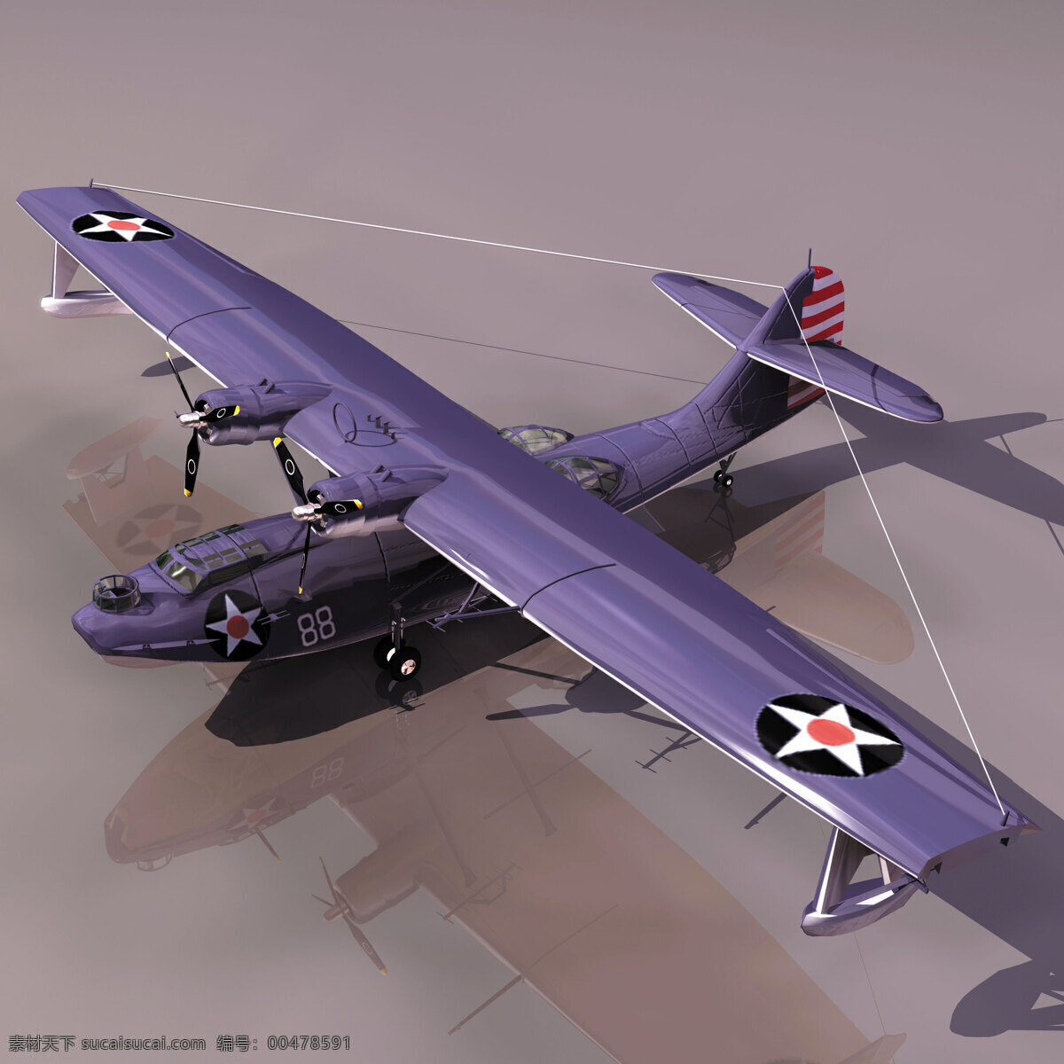 飞机模型08 catalina 飞机模型 军事模型 空军武器库 3d模型素材 其他3d模型