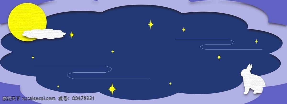 中秋 夜空 兔子 折纸 微 立体 背景 中秋节 微立体