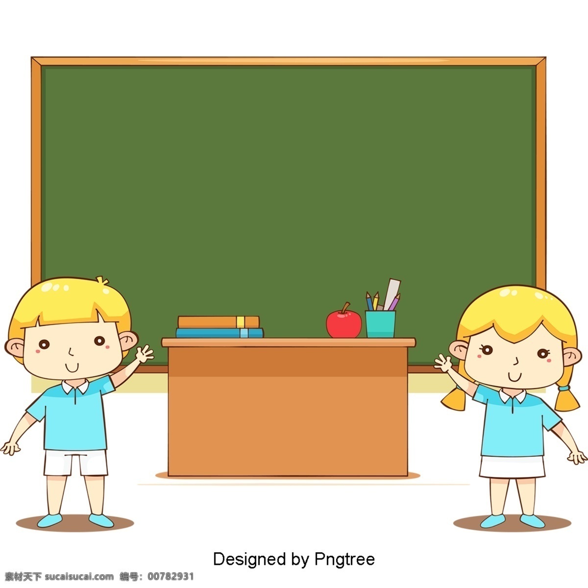 卡通 手绘 学生 学习 可爱 学校 铅笔 书 颜色 简单 课堂