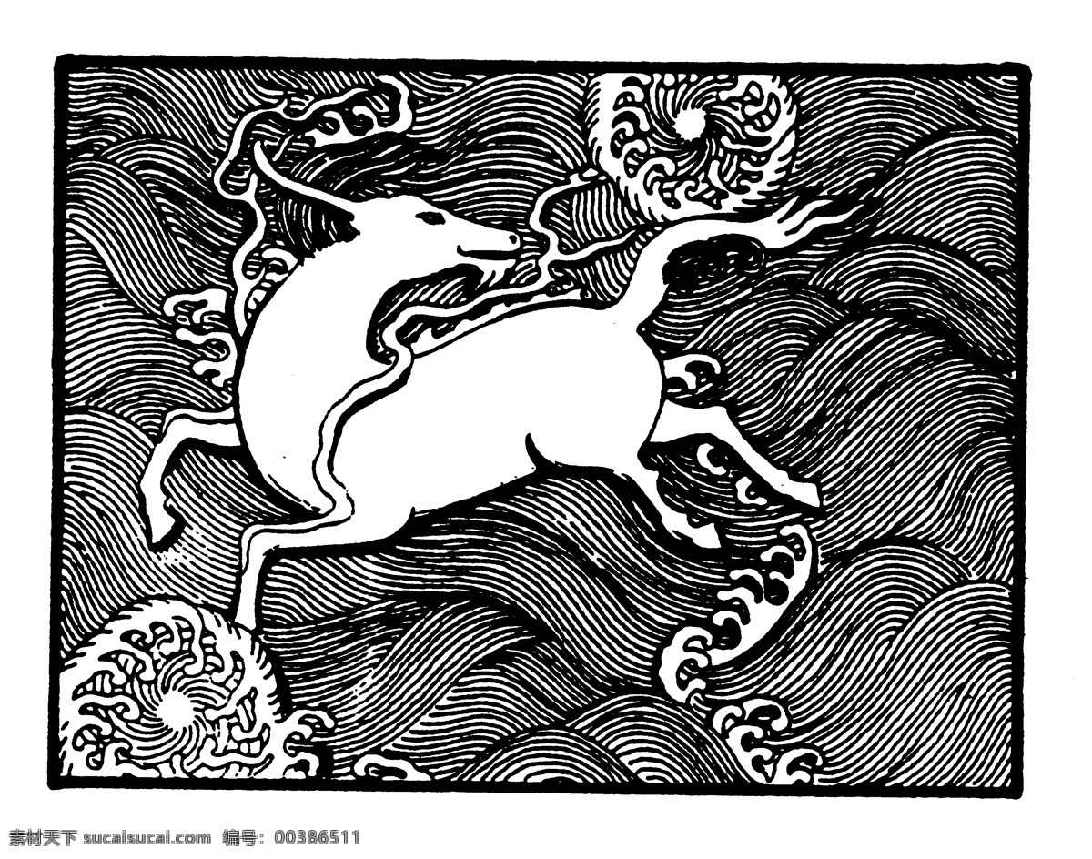 动物图案 元明时代图案 中国 传统 图案 31 设计素材 装饰图案 书画美术 白色