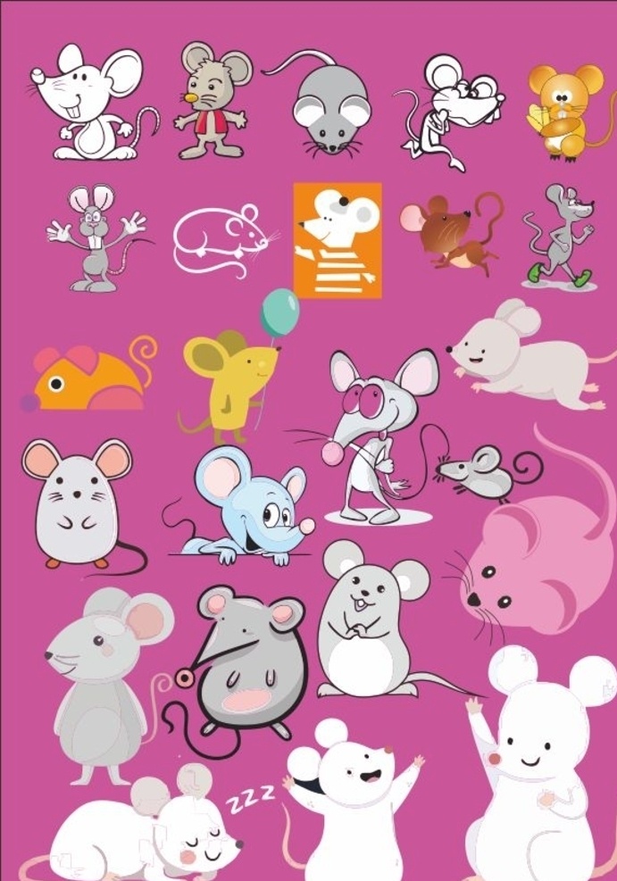 可爱 的卡 通 老鼠 可爱老鼠 矢量老鼠 鼠年 鼠年素材 卡通老鼠 老鼠素材