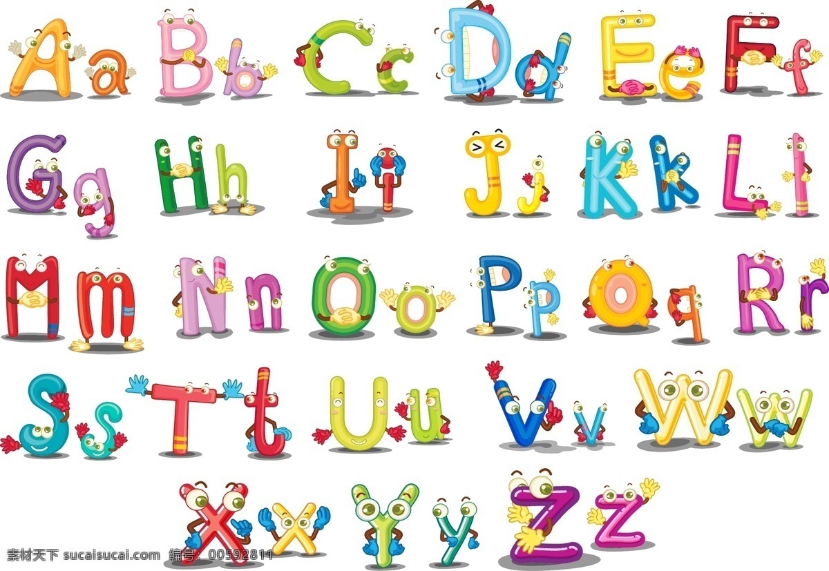 卡通字母 字母表 字母设计 英文字母 手写 字母 英语字母表 英文 拼音 创意字母 时尚字母 时尚 手绘字母 装饰 字母主题 矢量