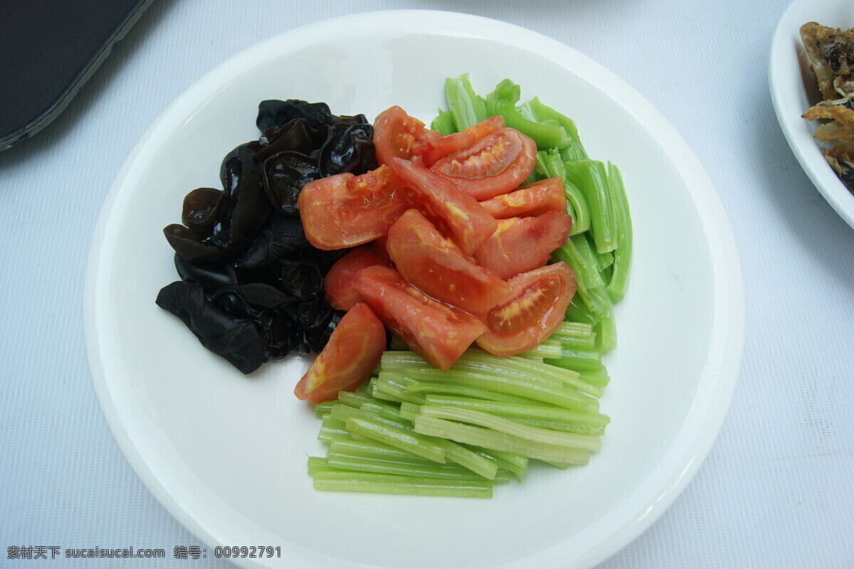 餐饮美食 传统美食 番茄 芥菜 木耳 摄影图片 蔬菜 白灼四蔬 西芹 水东芥 白灼食品 白灼蔬菜 风景 生活 旅游餐饮