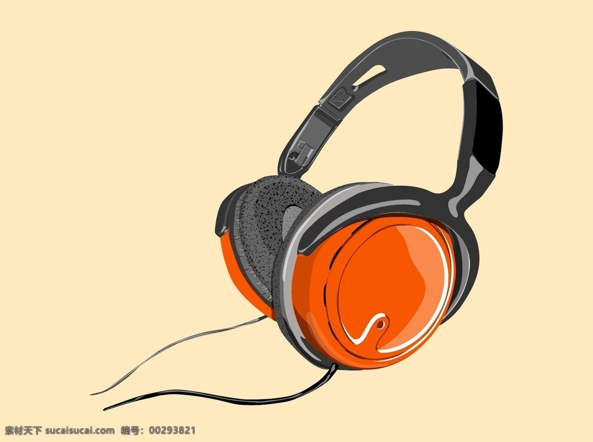 头戴式耳机 耳机 橙色耳机 鲜艳耳机 听音乐 音乐 享受音乐 头戴耳机橙色 热爱音乐