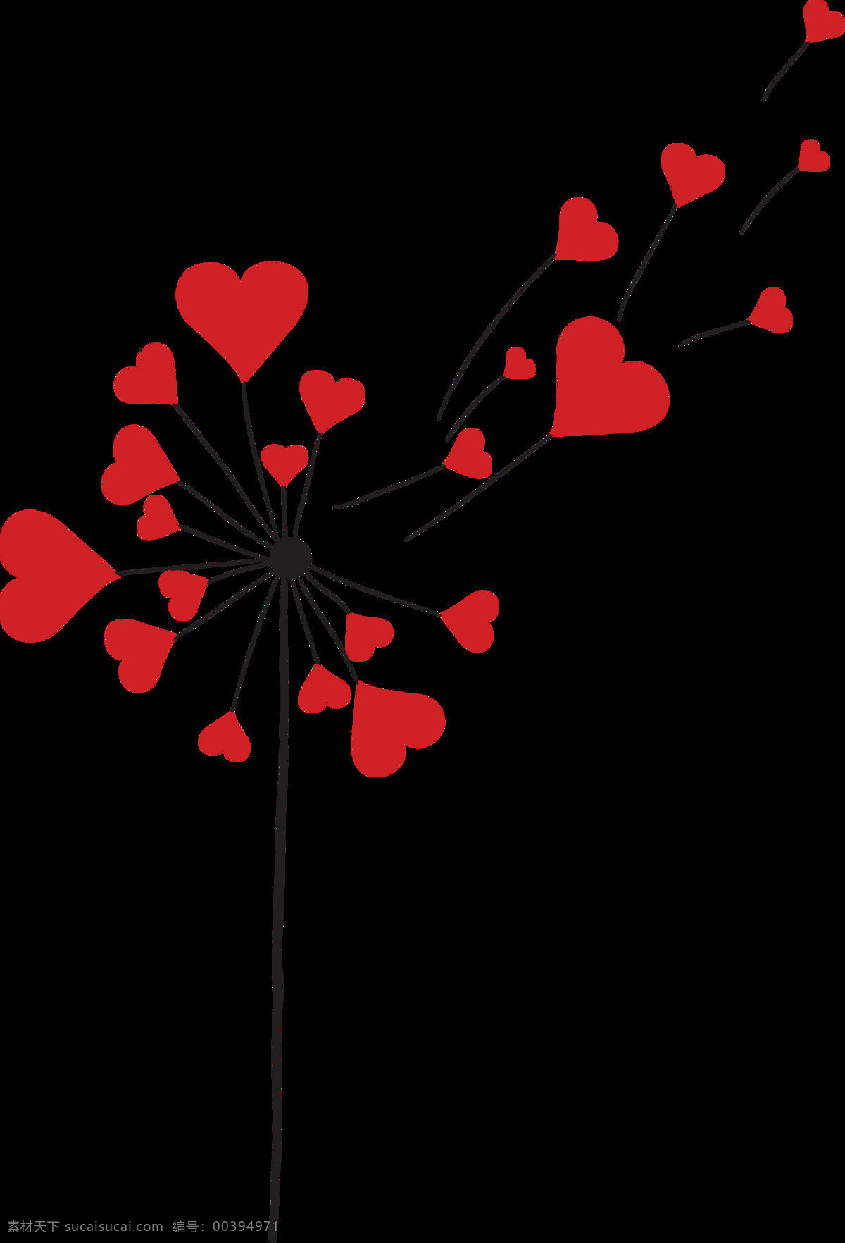 可爱 清新 发射 爱心 情人节 装饰 元素 表白 装饰元素 红色爱心