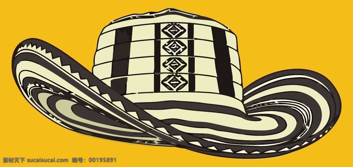 vueltiao 流行服饰 文化 哥伦比亚 拉丁语 folclor 草帽向量 矢量图 其他矢量图