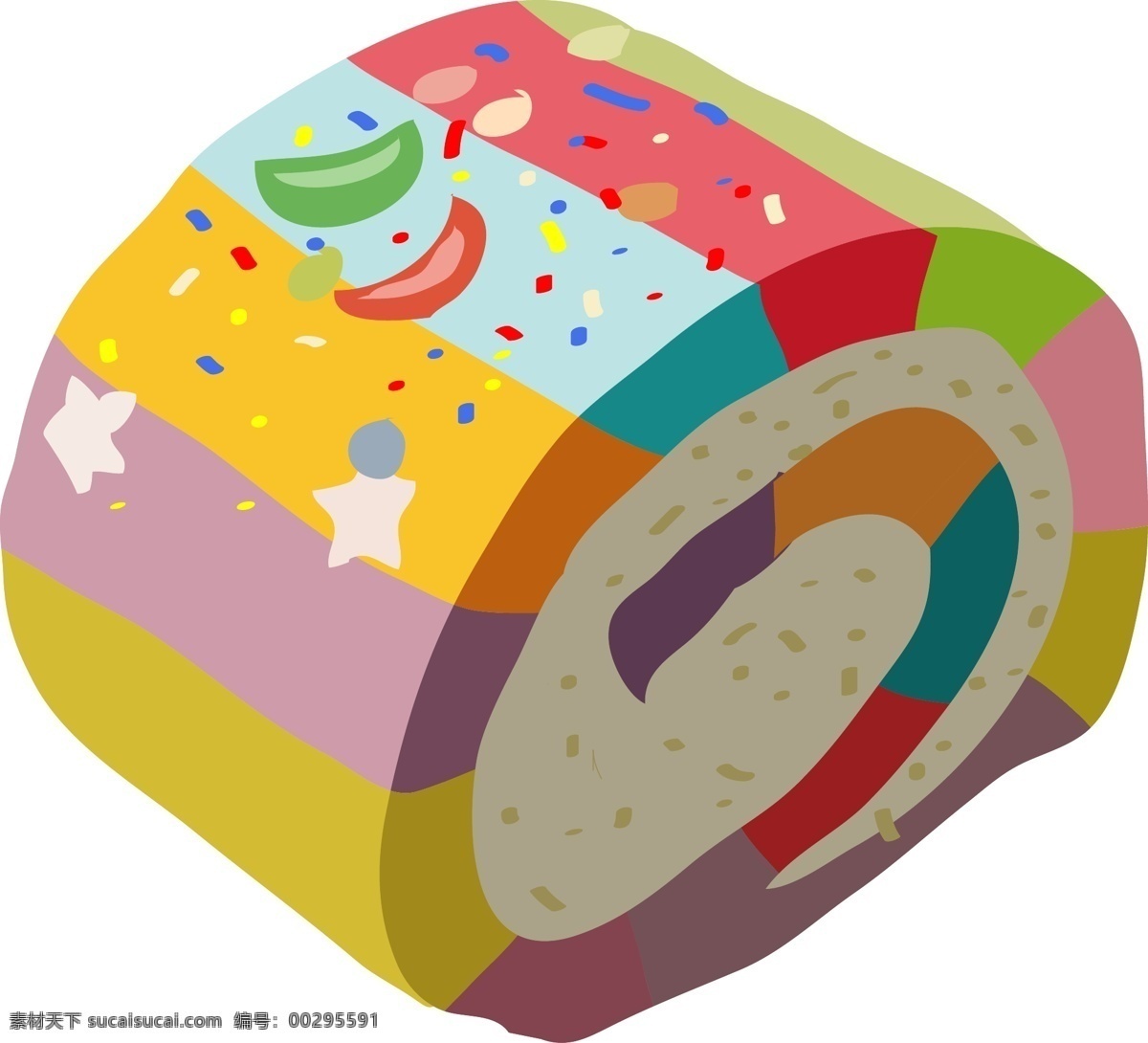 手绘 彩色 蛋糕 插画 手绘蛋糕 插图 彩色蛋糕 蛋糕卷 手绘蛋糕卷 蛋糕卷插画