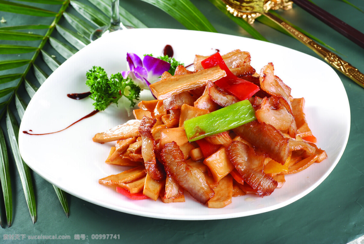 杏 鲍 菇 炒 猪 颈 肉 图片质量高 菜肴系列图片 传统美食 餐饮美食