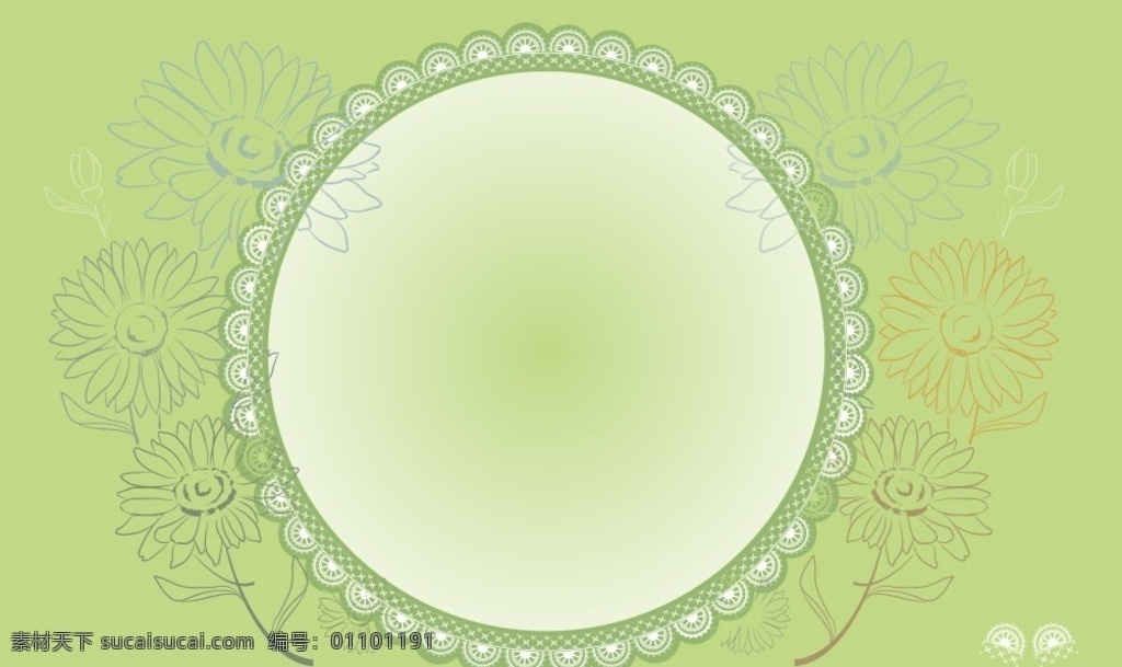 圆形 雏 菊花 框 相框 圆形花框相框 雏菊线稿 画框相框 对称重复韵律 圆形花边 源于自然 植物花卉