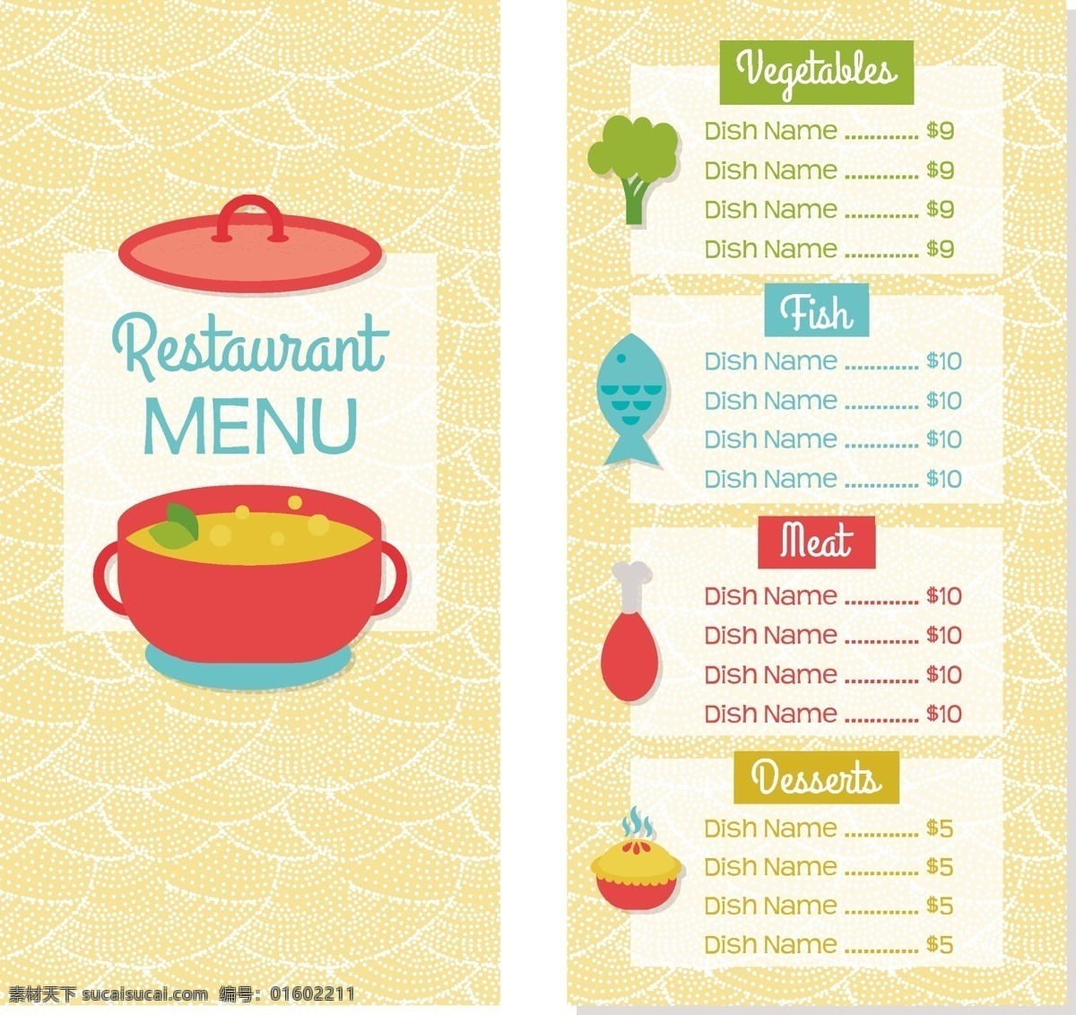 餐厅 菜单 多种颜色 小册子 传单 食物 模板 鱼 厨房 小册子模板 桌子 厨师 蔬菜 水果 传单模板 烹饪 颜色 晚餐 吃 打印