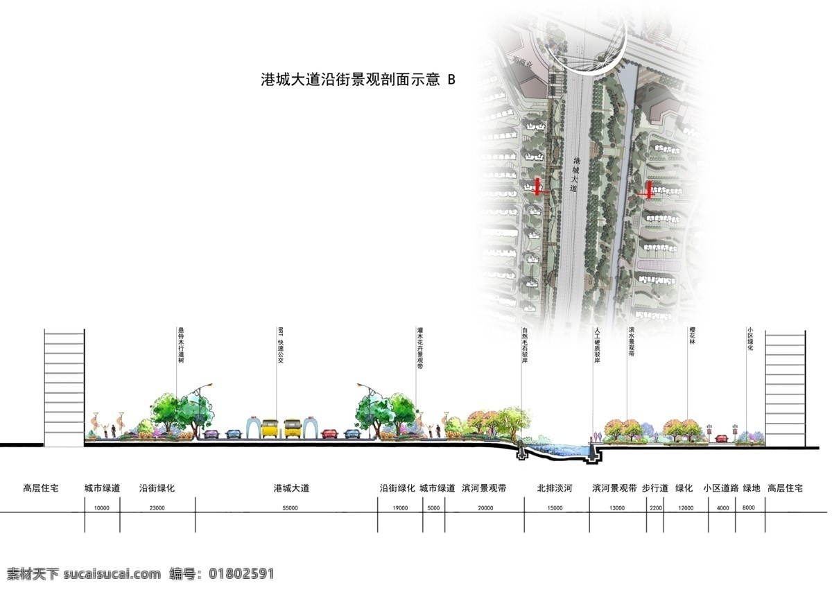 滨河景观手绘 手绘景观 滨河 园林 其他设计 环境设计 源文件